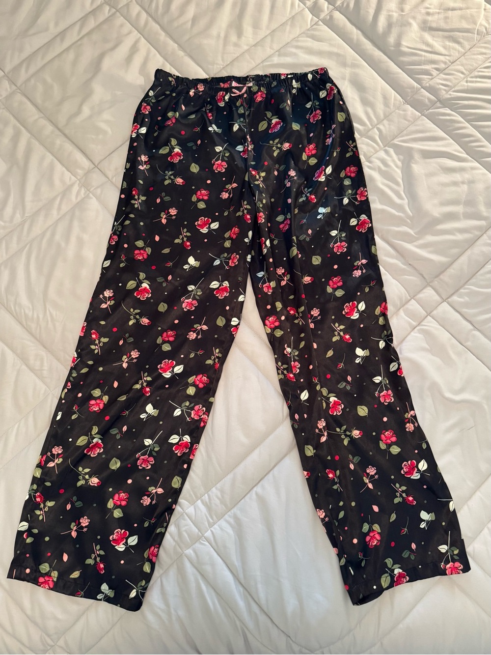 Who Black Floral Lounge Pants M